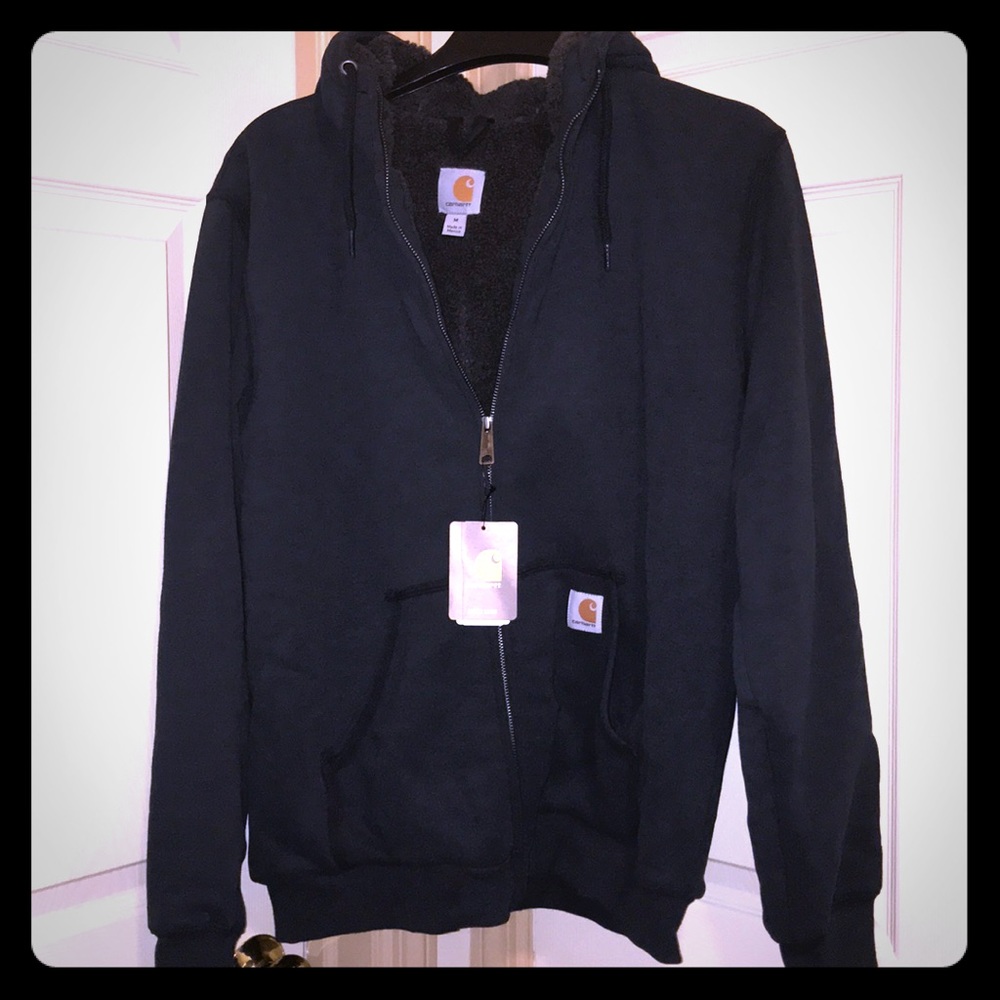 NWT Men’s Carhartt Sherpa lined Navy Sweatshirt